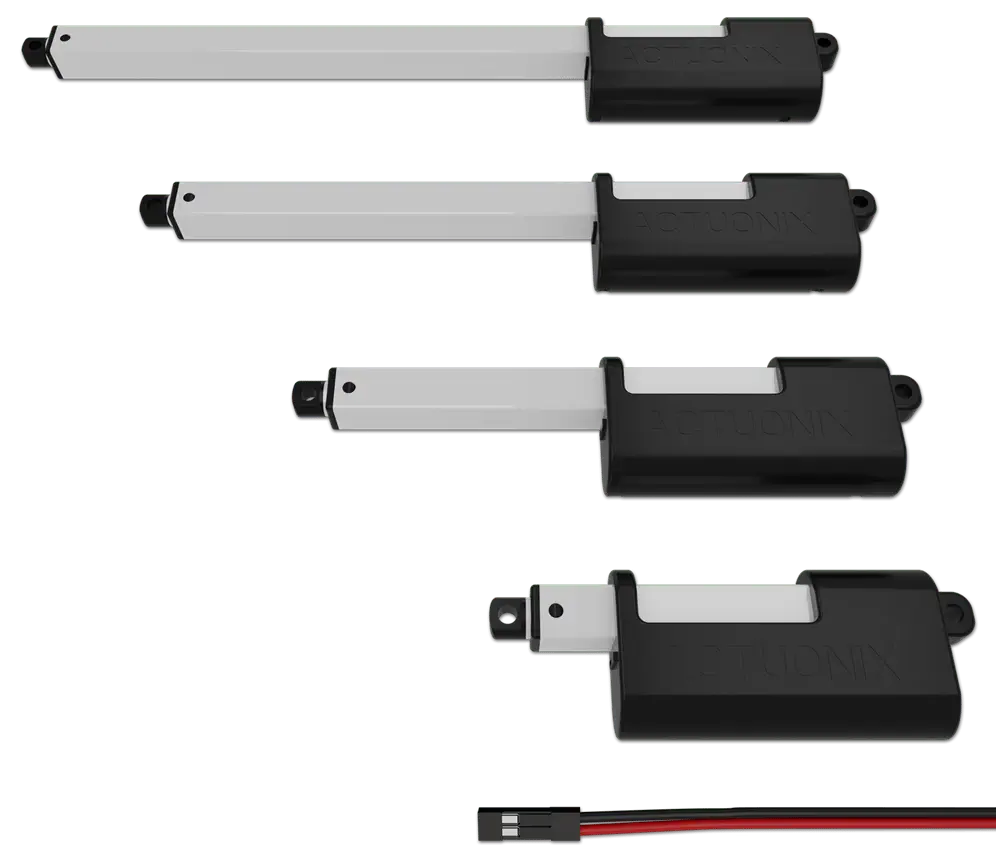 Cuatro Actuadores Lineales P16-S con Interruptores de Límite