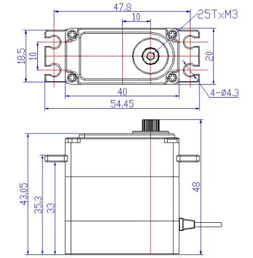 Digital Servo 7.4V 40kg.cm 360° - Click to Enlarge