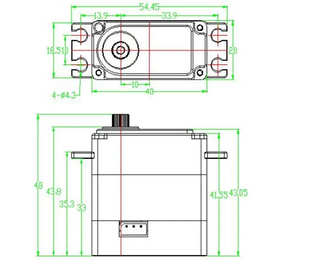 Servo de Bus Serial de 7,4V 40kg.cm - Haga Clic para Ampliar