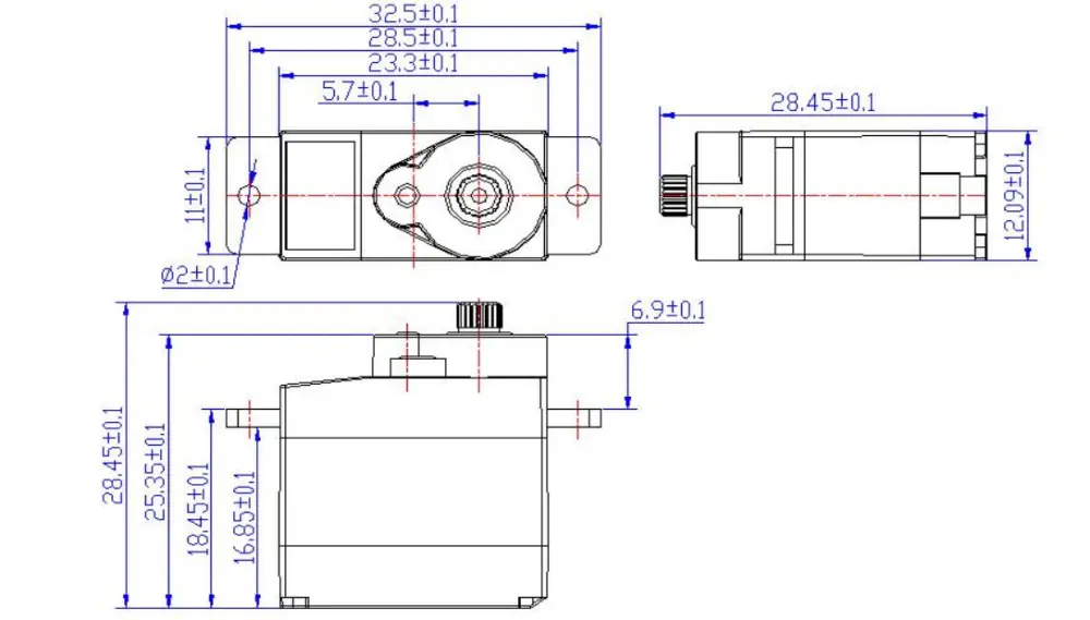 FeeTech 2kg Continuous Rotation Servo FT90MR - Click to Enlarge