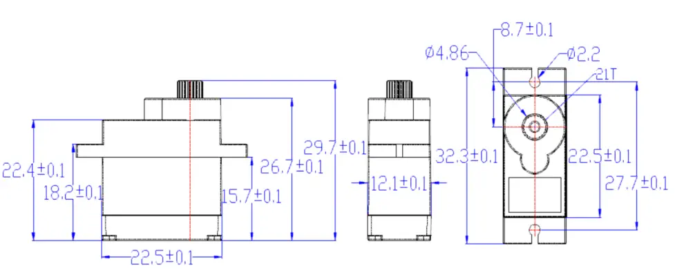 FeeTech 1.5kg Low Voltage Drive Digital 9g Servo FT90B - Click to Enlarge