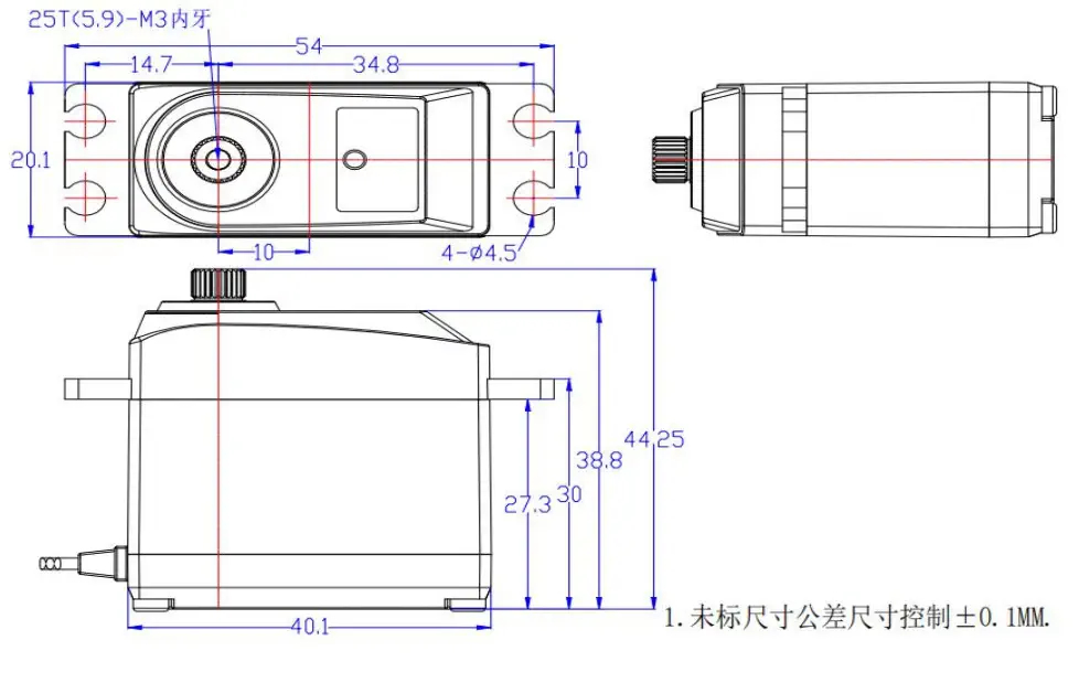 15kg Continuous Turn Servo w/ Feedback - Click to Enlarge