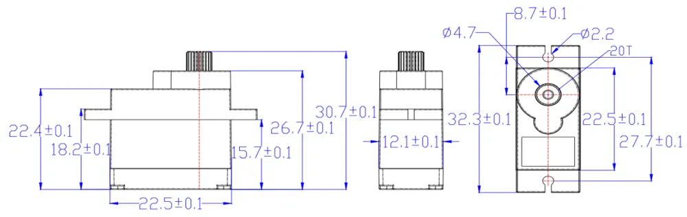 Servo Digital de Engranaje Central de 6V 2,2kg 360 grados FeeTech