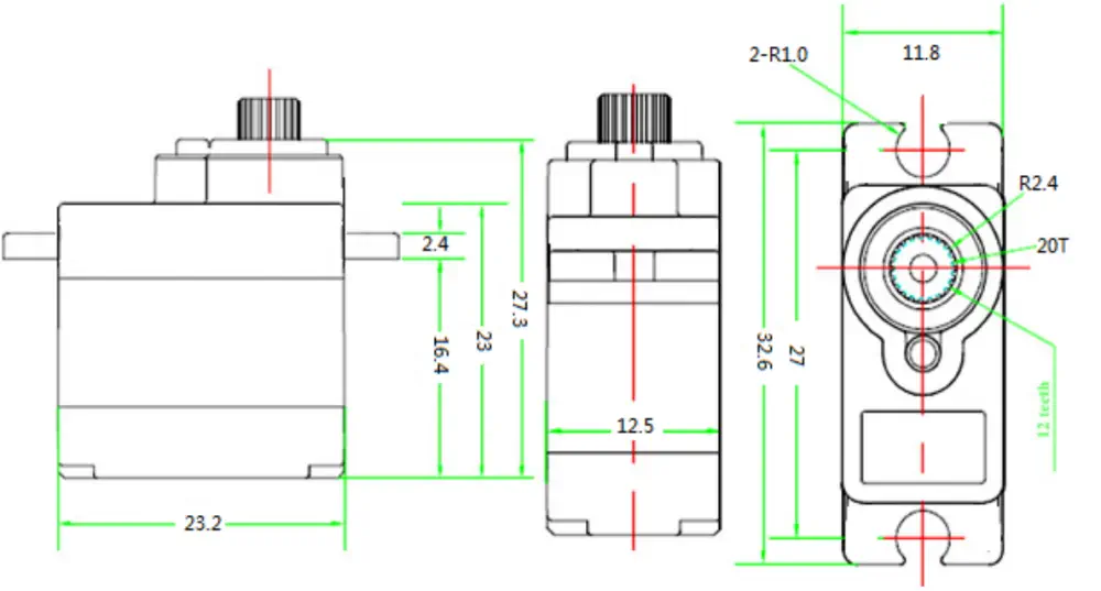 Servo de Bus Serial de Doble Eje 6V 2,3kg FeeTech