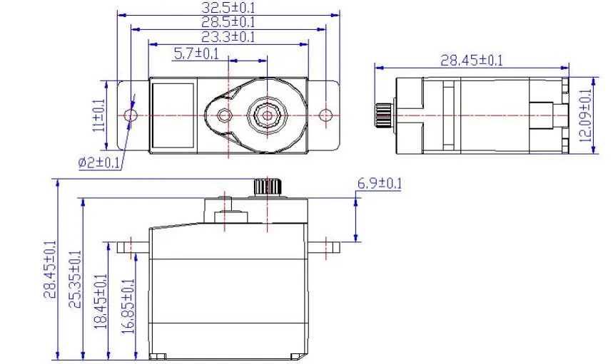 2Kg Digital Servo FT90M-FB