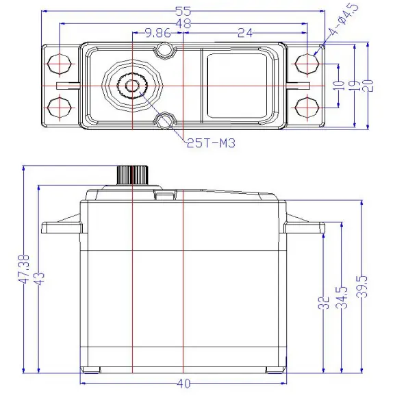 Servo Digital de 360 grados 7,4 V 25 kg/cm FT6325M de FeeTech - Haga Clic para Ampliar