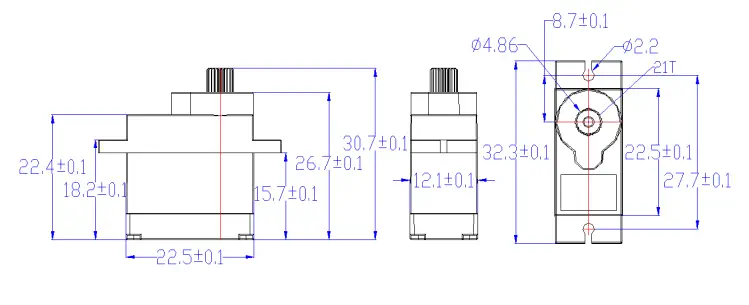 FeeTech 9g Digital Servo 2.2kg/cm FS90MG - Click to Enlarge