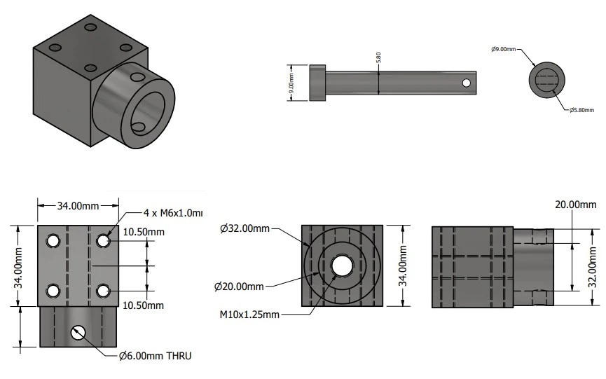 MB10 Mounting Bracket for Rod End Actuator - Click to Enlarge