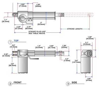  12'' Stroke 400lb Force Linear Actuator