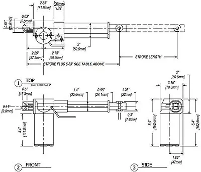 Actuador Lineal de Fuerza de 400 lb de Carrera de 18 ''