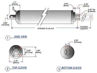 12'' Stroke, 22lb Force High Speed Linear Actuator