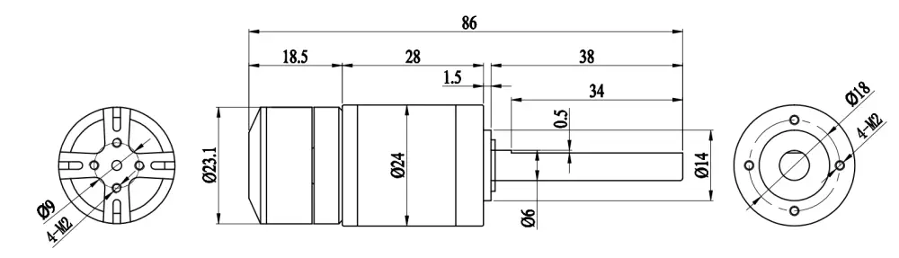 Motoréducteur planétaire de qualité supérieure sans balais Mega Spark 24 mm de FingerTech - Cliquez pour agrandir