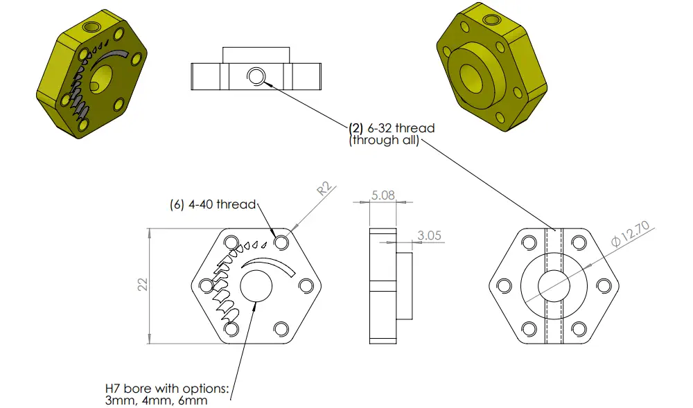 Buje de Rueda Sumo de 4mm de FingerTech