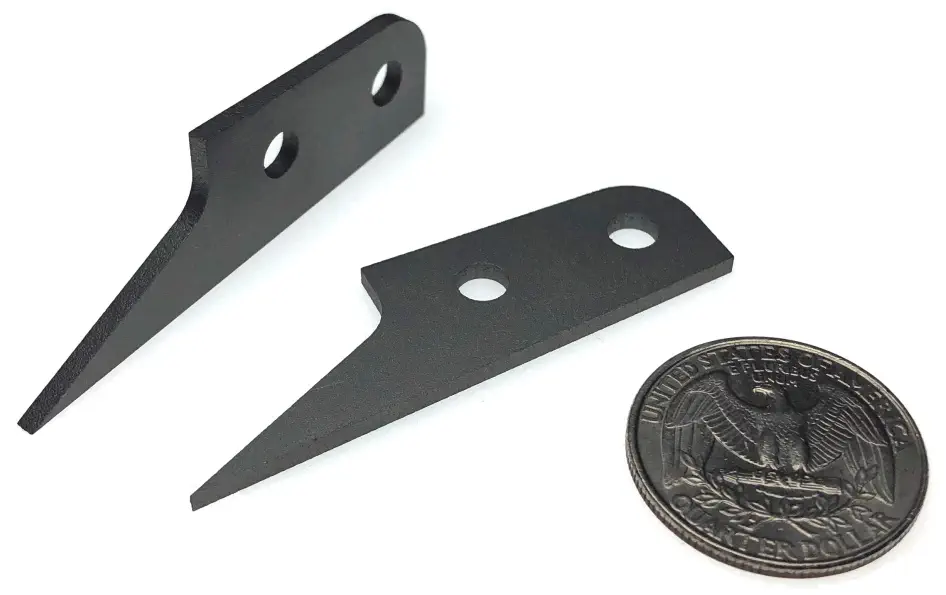 FingerTech Titanium Forks - 2mm Pair with Coin - Dimensions