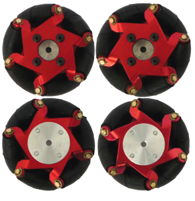 Mecanum Wheel 4 Pack (w/ Metal Hubs)- Click to Enlarge