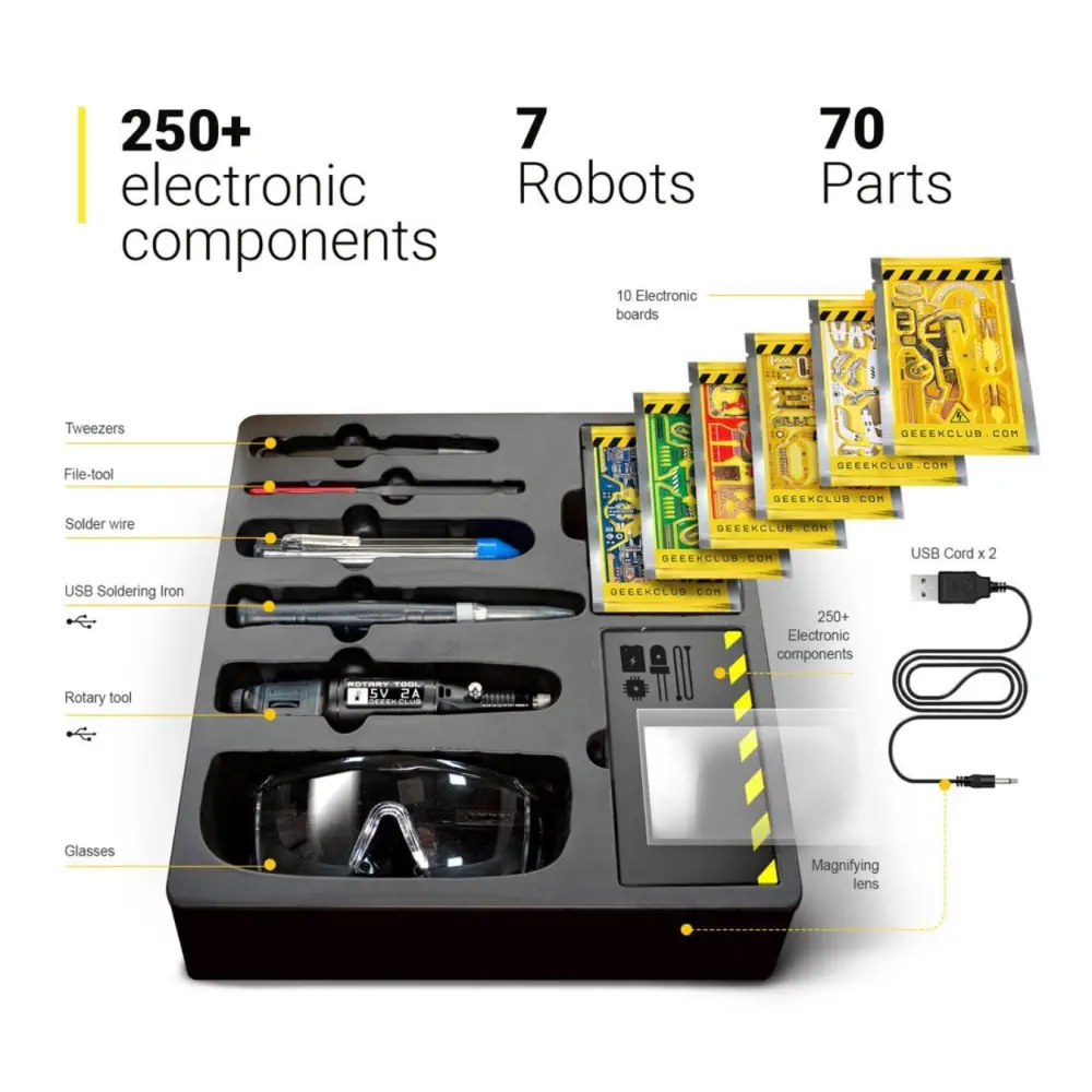 Kit de Soudure + Kit d'Outils Geeek Club Smart Nano Bots 
