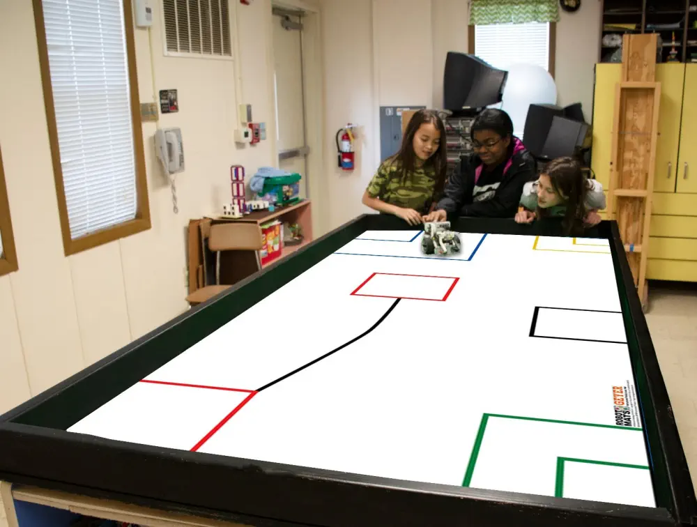 Tapis de défi robotique 4H avec guide (taille FLL) - Cliquez pour agrandir