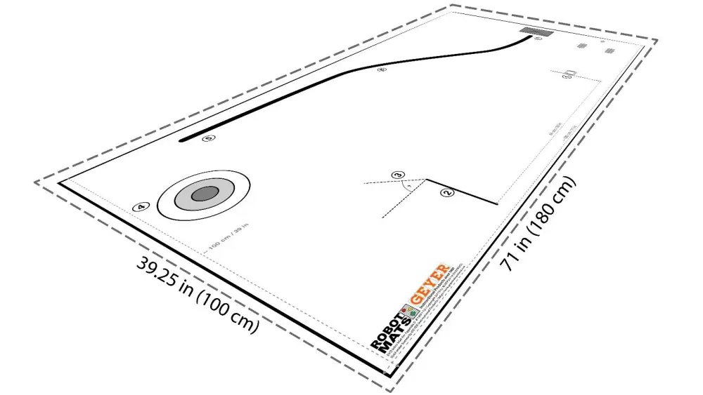 Tapis de cours d'introduction LEGO EV3 pour l'annexe D (180x100 cm) - Cliquez pour agrandir