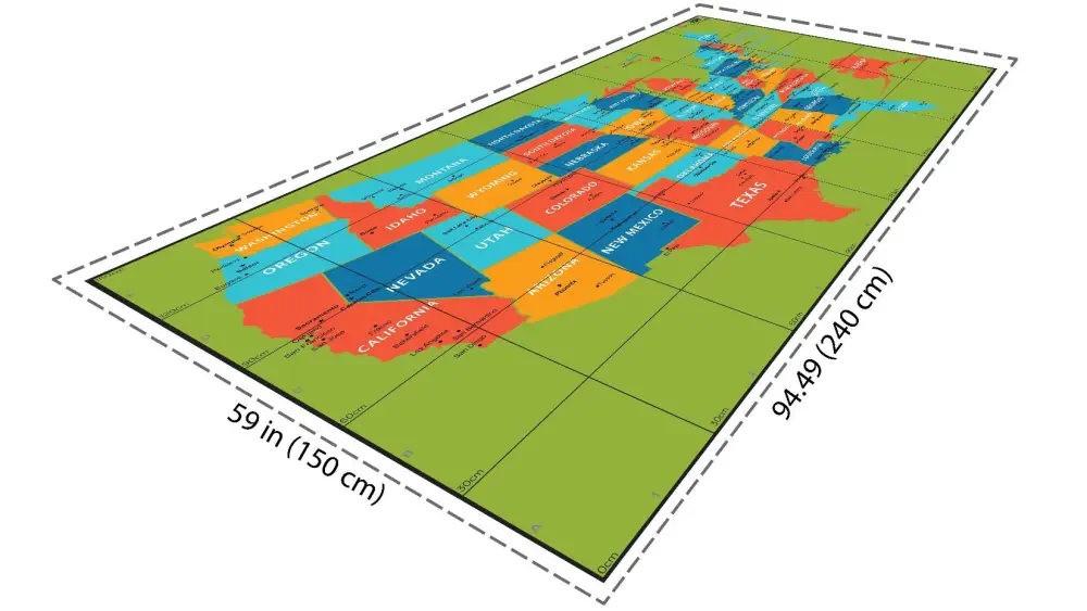 Tapete de Mapa de USA para Robótica de Wonder Workshop - Haga Clic para Ampliar