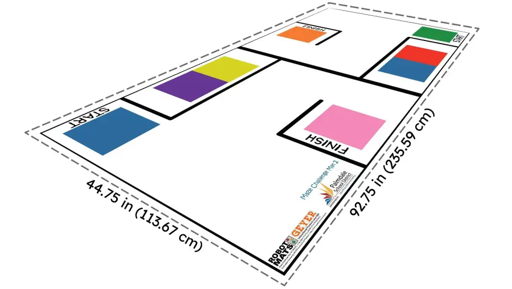 Tapete de Laberinto para Desafío de Robótica 2 (Tamaño FLL) - Haga Clic para Ampliar