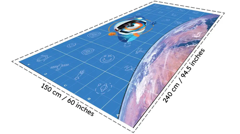 Tapis de robotique pour compétition de robotique Wonder League 2022-23, bleu