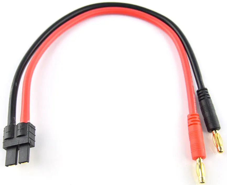 Fiches banane de fil de chargeur à connecteur Traxxas mâle (250 mm) - Cliquez pour agrandir