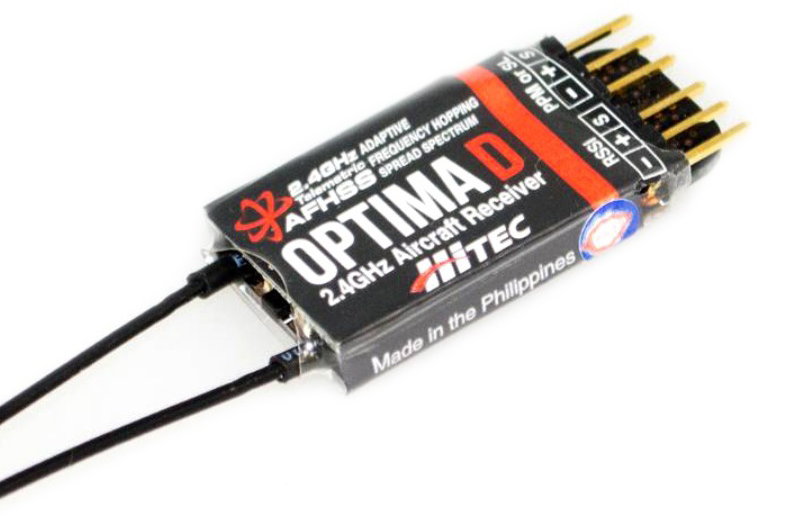 Hitec Optima D 2.4GHz PPMシングルラインシステムレシーバ - クリックで拡大
