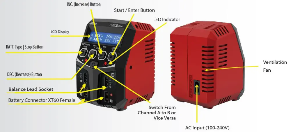 Cargador de Equilibrio AC RDX2 Mini - Haga Clic para Ampliar