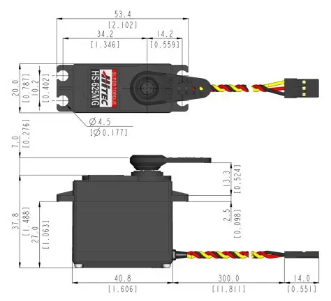 HS-625MG High Speed Metal Gear - Dimensions