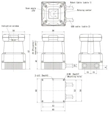 Telémetro de Escaneo Láser Hokuyo UTM-30LX - clic para ampliar