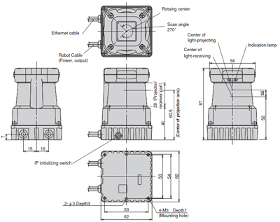 Hokuyo UTM-30LX-EW Scanning Laser Rangefinder- Click to Enlarge