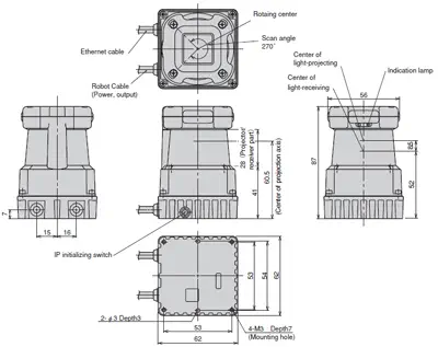 Hokuyo UTM-30LX-EW Scanning Laser Rangefinder- Click to Enlarge