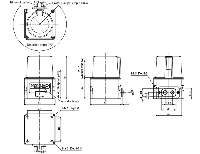 Telémetro Láser de Escaneo UST-10LX-H01 de Hokuyo