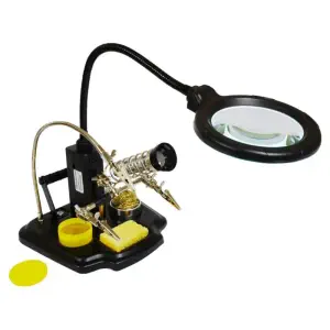 Lampe loupe LED avec troisième main