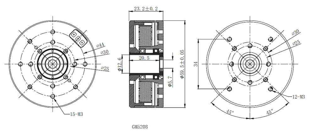 Moteur à cardan sans balais iPower Motor GM5208-24 - Cliquez pour agrandir