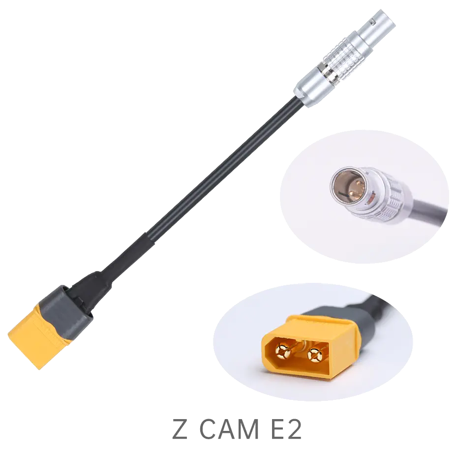 XT60H-Female to Z CAM E2 Power Cable - Dimensions