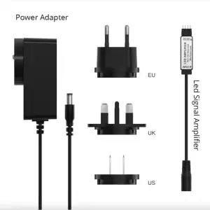 Amplificateur de signal LED et adaptateur secteur (UE + Royaume-Uni + États-Unis)