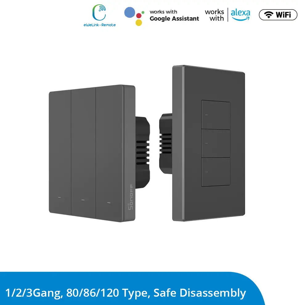 SONOFF SwitchMan Smart Wall Switch M5-2C-80W Specifications - Dimensions