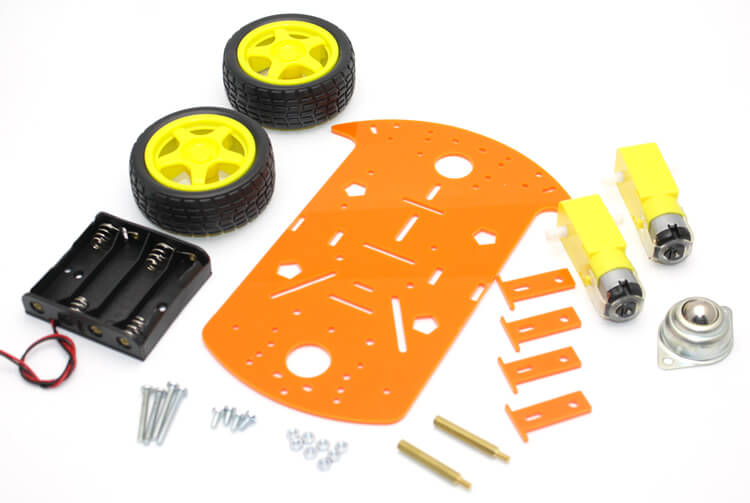 JSumo RoboMOD 2WD Mobile Robot Chassis Kit (Orange) - Click to Enlarge