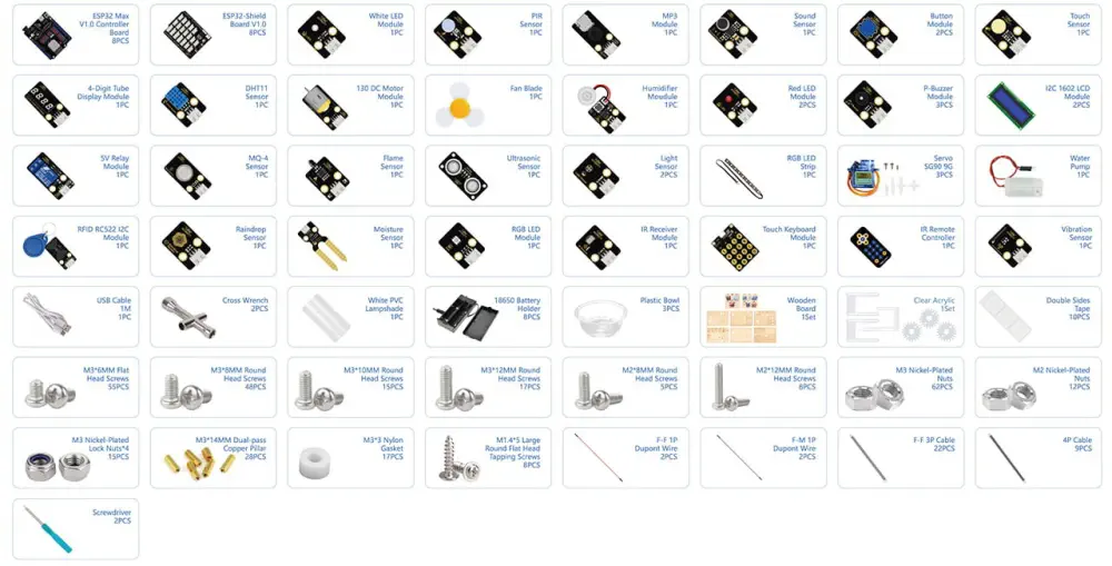 ACEBOTT 8-in-1 ESP32 STEM Smart Home Kit Kompatibel mit Arduino