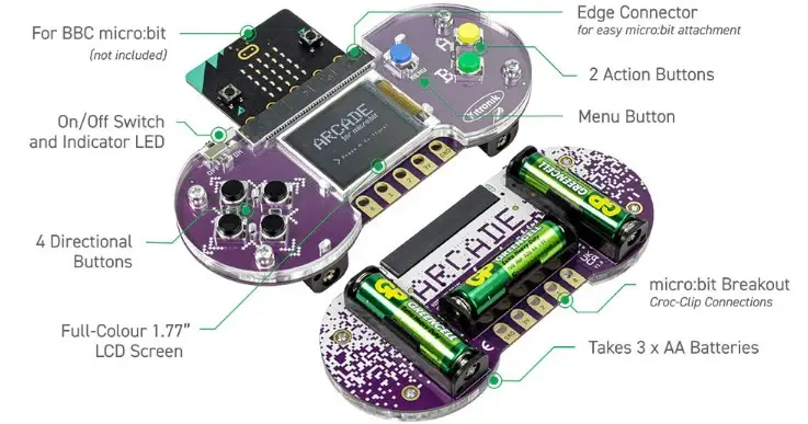 Kitronic ARCADE pour micro:bit V2 et MakeCode Arcade