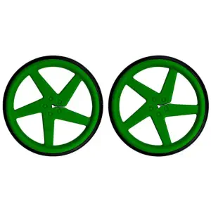 Roue 63mm pour Moteur avec Arbre en D - Vert (2pk)