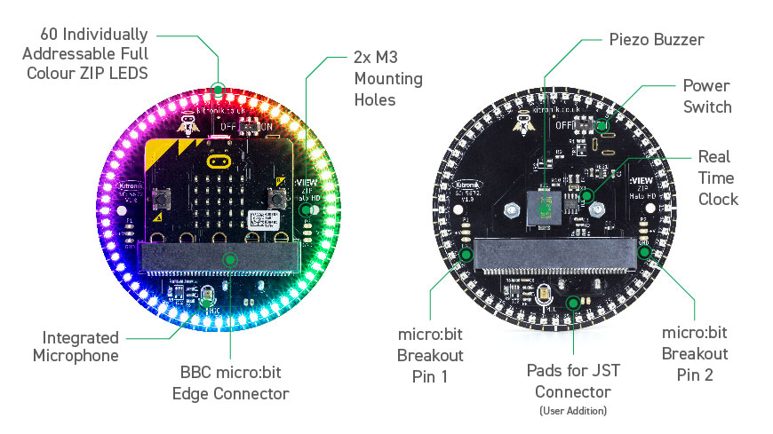 LED ZIP de Color Halo HD de Kitronik para micro:bit - Haga Clic para Ampliar