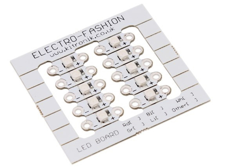 Electro-Fashion Sewable White LEDs (10pk) - Click to Enlarge