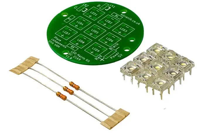 Kit de Lámpara de Matriz LED Redonda de 5V Kitronik - Haga Clic para Ampliar