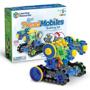 Engrenages de ressources d'apprentissage Gears! Gears! Gears! Ensemble de construction TreadMobiles