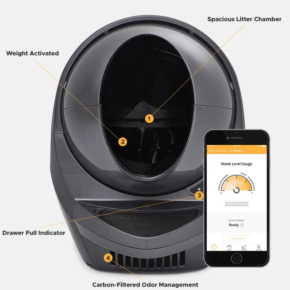 Litière à Nettoyage Automatique Litter-Robot 3 Connect - Gris