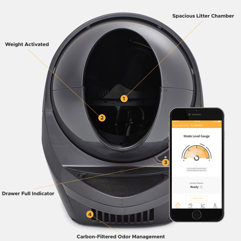 Litter-Robot 3 Connect Automatische selbstreinigende Katzentoilette (Grau) EU - Zum Vergrößern klicken