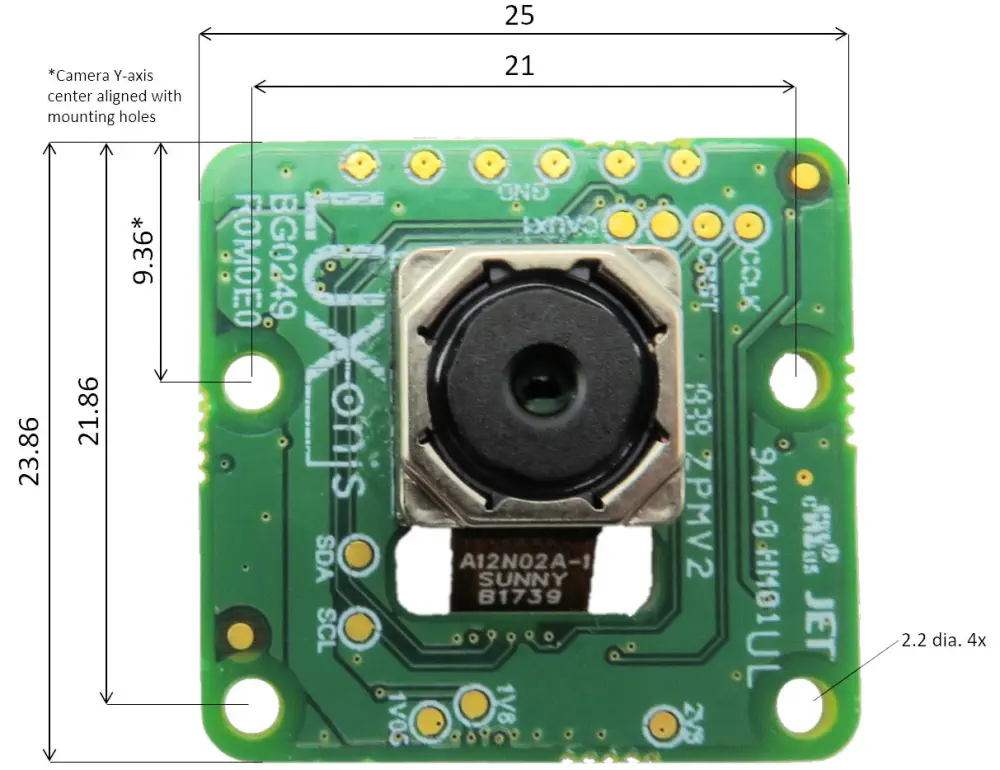 Luxonis OAK-FFC-IMX378 12MP Color Rolling Shutter Camera Module - Click to Enlarge