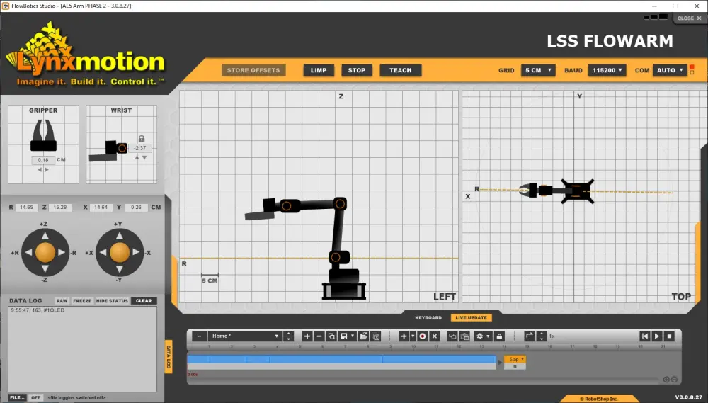 Lynxmotion スマートサーボ（LSS）4 DoF ロボットアーム（組立済み）